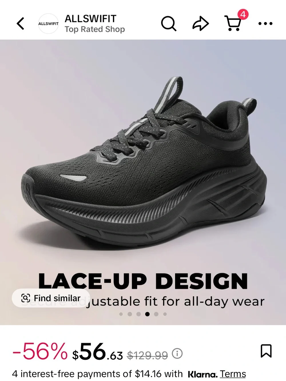Women's Black Athletic Platform Running Shoes. TikTok shop